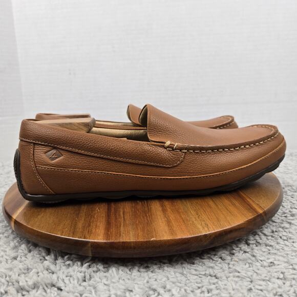 Sperry Top Sider Mens 12M Hampden Venetian Brown Leather Driving Moc Loafer - Picture 3 of 13